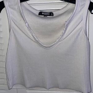 Missguided crop top white